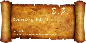 Dvorszky Pál névjegykártya