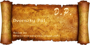 Dvorszky Pál névjegykártya
