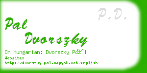 pal dvorszky business card